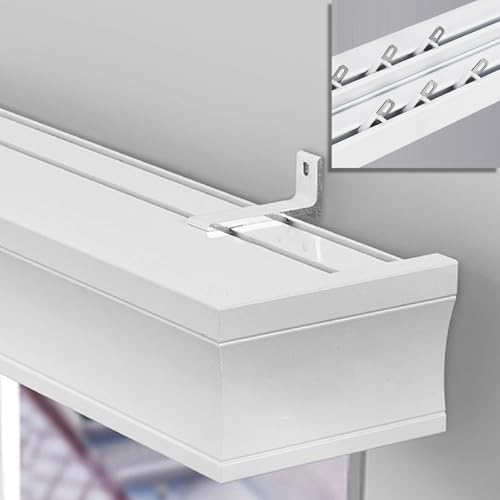 Generisch Verdunkelungsvorhangschienensystem, verstellbare 3,2-26,2 Fuß Wandhalterung aus Aluminiumlegierung, perfekt für Raumteiler, Büro- und Heimgebrauch (weiß, 10,8 Fuß) von Generisch