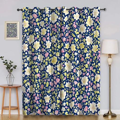 Generisch Verdunklungsvorhänge BlüMchenmuster, Vorhang Blickdicht Frisch Vorhänge mit öSen 2er Set für Schlafzimmer Kinderzimmer, Deko Gardinen Wohnzimmer - B140 x H245 cm aA4191 Generisch Verdunklungsvorhänge BlüMchenmuster, Vorhang Blickdicht Frisch Vorhänge mit öSen 2er Set für Schlafzimmer Kinderzimmer, Deko Gardinen Wohnzimmer - B140 x H245 cm aA4191 von Generisch