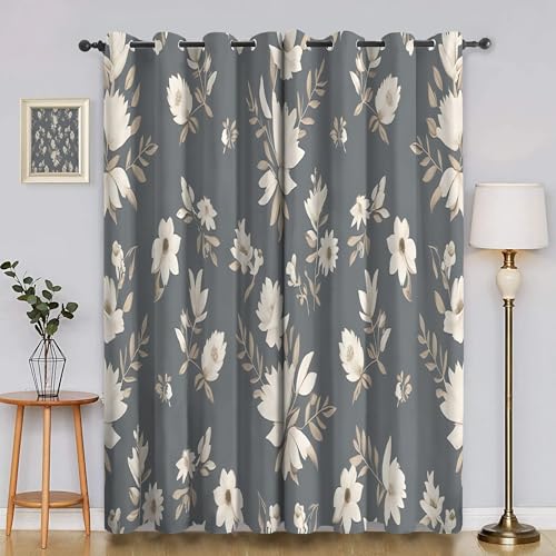 Generisch Verdunklungsvorhänge Blumen, Vorhang Blickdicht Pflanzen Vorhänge mit öSen 2er Set für Schlafzimmer Kinderzimmer, Deko Gardinen Wohnzimmer - B140 x H175 cm aA4196 Generisch Verdunklungsvorhänge Blumen, Vorhang Blickdicht Pflanzen Vorhänge mit öSen 2er Set für Schlafzimmer Kinderzimmer, Deko Gardinen Wohnzimmer - B140 x H175 cm aA4196 von Generisch