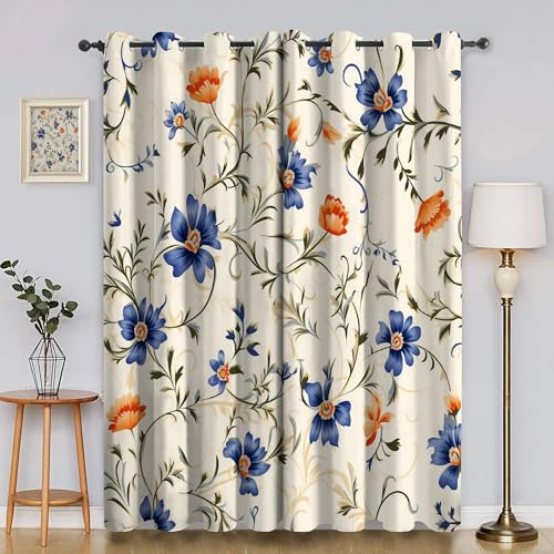 Generisch Verdunklungsvorhänge Blumen, Vorhang Blickdicht Pflanzen Vorhänge mit öSen 2er Set für Schlafzimmer Kinderzimmer, Deko Gardinen Wohnzimmer - B140 x H260 cm aA4152 Generisch Verdunklungsvorhänge Blumen, Vorhang Blickdicht Pflanzen Vorhänge mit öSen 2er Set für Schlafzimmer Kinderzimmer, Deko Gardinen Wohnzimmer - B140 x H260 cm aA4152 von Generisch