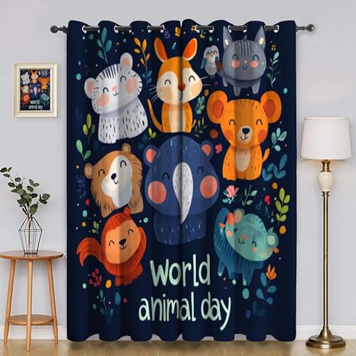 Generisch Verdunklungsvorhänge Cartoon, Vorhang Blickdicht Zoo Vorhänge mit öSen 2er Set für Schlafzimmer Kinderzimmer, Deko Gardinen Wohnzimmer - B132 x H160 cm aA4011 Generisch Verdunklungsvorhänge Cartoon, Vorhang Blickdicht Zoo Vorhänge mit öSen 2er Set für Schlafzimmer Kinderzimmer, Deko Gardinen Wohnzimmer - B132 x H160 cm aA4011 von Generisch