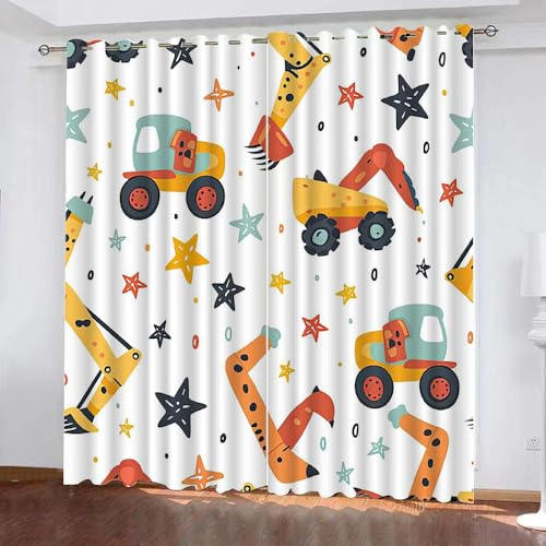 Generisch Verdunklungsvorhänge Kinderzimmer Mädchen Jungen,Kinder Vorhang Blickdicht Baufahrzeuge 2 Stück Mit Ösen,Vorhang Verdunkelung Thermo Schlafzimmer,Auto Traktor Bagger Gardinen,280X245Cm,A22 Generisch Verdunklungsvorhänge Kinderzimmer Mädchen Jungen,Kinder Vorhang Blickdicht Baufahrzeuge 2 Stück Mit Ösen,Vorhang Verdunkelung Thermo Schlafzimmer,Auto Traktor Bagger Gardinen,280X245Cm,A22 von Generisch