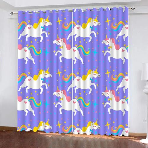 Generisch Verdunklungsvorhänge Kinderzimmer Mädchen Jungen,Kinder Vorhang Lila Mit Muster Einhorn,Gardinen Blickdicht Mit Ösen 2Er Set Für Schlafzimmer Wohnzimmer Modern,200X160Cm,A7 Generisch Verdunklungsvorhänge Kinderzimmer Mädchen Jungen,Kinder Vorhang Lila Mit Muster Einhorn,Gardinen Blickdicht Mit Ösen 2Er Set Für Schlafzimmer Wohnzimmer Modern,200X160Cm,A7 von Generisch
