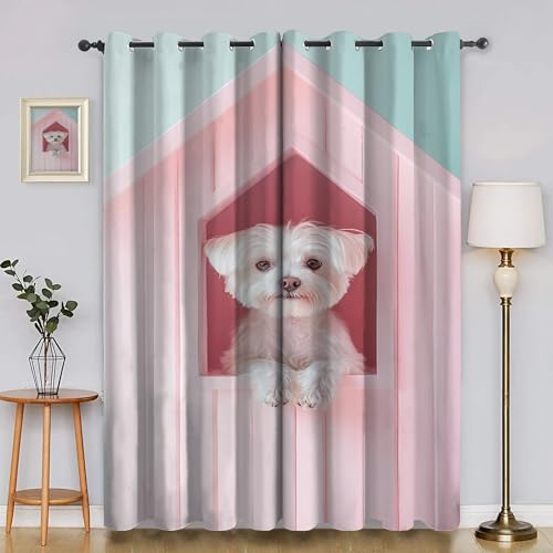 Generisch Verdunklungsvorhänge Tiere, Vorhang Blickdicht Malteser Vorhänge mit öSen 2er Set für Schlafzimmer Kinderzimmer, Deko Gardinen Wohnzimmer - B140 x H220 cm aA2534 Generisch Verdunklungsvorhänge Tiere, Vorhang Blickdicht Malteser Vorhänge mit öSen 2er Set für Schlafzimmer Kinderzimmer, Deko Gardinen Wohnzimmer - B140 x H220 cm aA2534 von Generisch