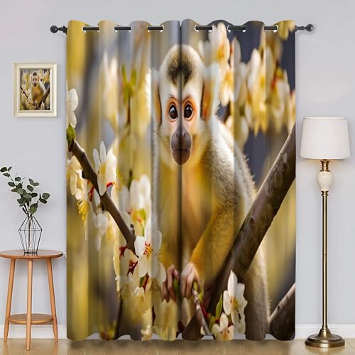 Generisch Verdunklungsvorhänge Wildtiere, Vorhang Blickdicht AFFE Vorhänge mit öSen 2er Set für Schlafzimmer Kinderzimmer, Deko Gardinen Wohnzimmer - B140 x H245 cm aA3167 Generisch Verdunklungsvorhänge Wildtiere, Vorhang Blickdicht AFFE Vorhänge mit öSen 2er Set für Schlafzimmer Kinderzimmer, Deko Gardinen Wohnzimmer - B140 x H245 cm aA3167 von Generisch