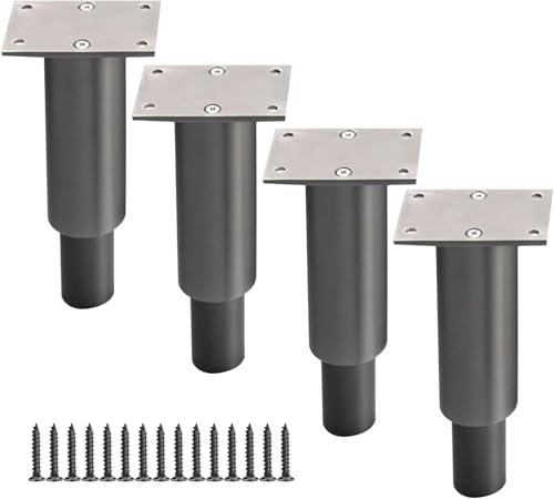Generisch Verstellbare Möbelbeine aus Metall, Aluminium-Couchtischbeine/Sofabeine/TV-Schrankbeine, 4-teilig, 1000 lbs(A,16CM) von Generisch