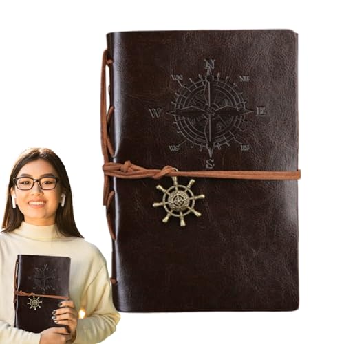 Generisch Vintage Notizblock - Journal Buch mit Flexibler Bindung | Retro-Schreibheft mit Glattem Schreibgefühl Schulbedarf & Bürozubehör für Damen Herren Jugendliche von Generisch