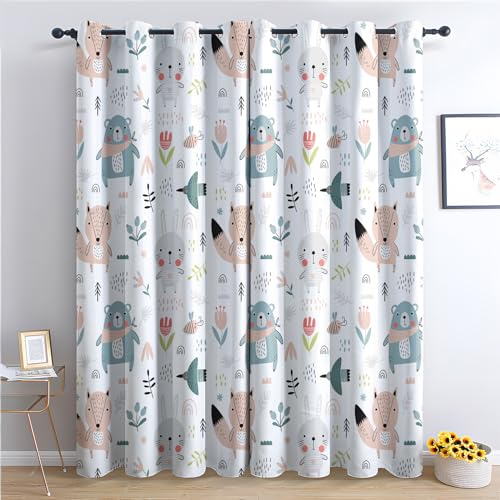 Generisch Vorhänge Kinder Muster - Cartoon Waldtiere Fenster Gardinen mit Ösen, Vorhang Blickdicht Verdunklungsvorhänge Thermovorhang für Wohnzimmer Schlafzimmer Deko 2er Set, H 245 x B 140 cm K&-328 Generisch Vorhänge Kinder Muster - Cartoon Waldtiere Fenster Gardinen mit Ösen, Vorhang Blickdicht Verdunklungsvorhänge Thermovorhang für Wohnzimmer Schlafzimmer Deko 2er Set, H 245 x B 140 cm K&-328 von Generisch