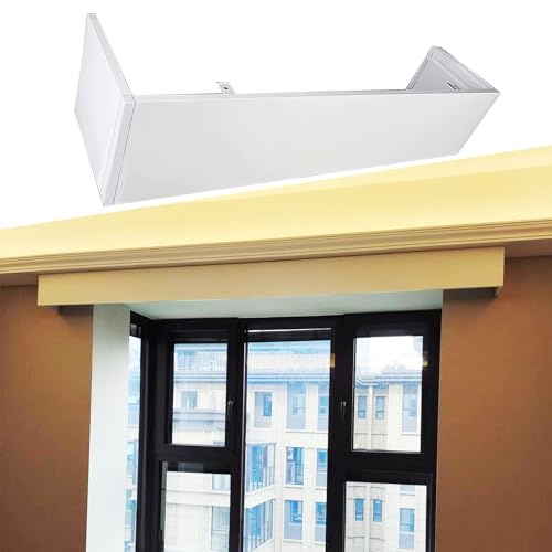 Generisch Vorhang-Volantkasten aus Aluminium zur Deckenmontage für Erkerfenster – Dekoratives Gesims in Sondergröße für Wohnzimmer und Schlafzimmer (2,5 m) – Werten Sie Ihre Inneneinrichtung auf von Generisch