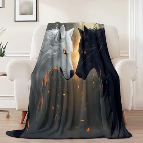Generisch Weiche Kuscheldecke 130 x 150 cm fürs Kinderbett, Fantasie Abstrakt Wolf Thema Kuscheldecke Leichter Plüschstoff für Sofa Couch Schlafzimmer Wohnzi - Weiß Schwarz Generisch Weiche Kuscheldecke 130 x 150 cm fürs Kinderbett, Fantasie Abstrakt Wolf Thema Kuscheldecke Leichter Plüschstoff für Sofa Couch Schlafzimmer Wohnzi - Weiß Schwarz von Generisch