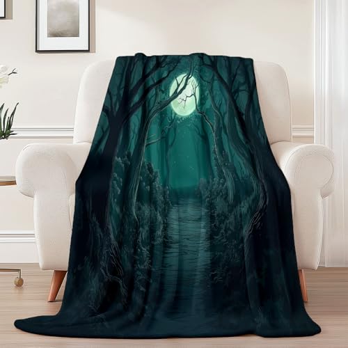 Generisch Weiche Kuscheldecke 130 x 150 cm fürs Kinderbett, Fantasy Mysteriös Wald Thema Kuscheldecke Leichter Plüschstoff für Sofa Couch Schlafzimmer Wohnzi - Dunkelgrün Generisch Weiche Kuscheldecke 130 x 150 cm fürs Kinderbett, Fantasy Mysteriös Wald Thema Kuscheldecke Leichter Plüschstoff für Sofa Couch Schlafzimmer Wohnzi - Dunkelgrün von Generisch