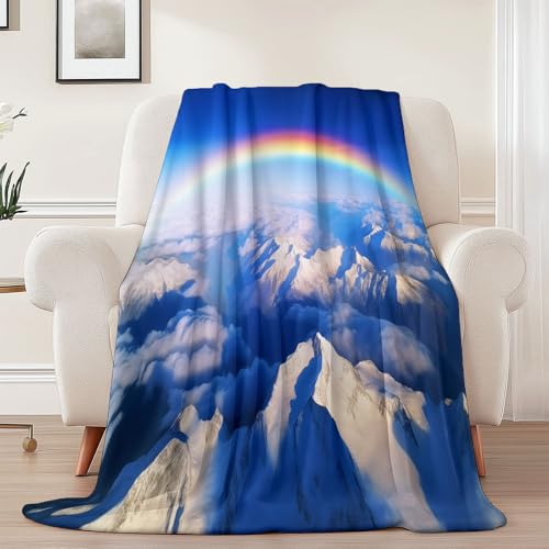 Generisch Weiche Kuscheldecke 150 x 200 cm fürs Kinderbett, Landschaft Regenbogen Berge Thema Kuscheldecke Leichter Plüschstoff für Sofa Couch Schlafzimmer Wohnzi - Blau Generisch Weiche Kuscheldecke 150 x 200 cm fürs Kinderbett, Landschaft Regenbogen Berge Thema Kuscheldecke Leichter Plüschstoff für Sofa Couch Schlafzimmer Wohnzi - Blau von Generisch