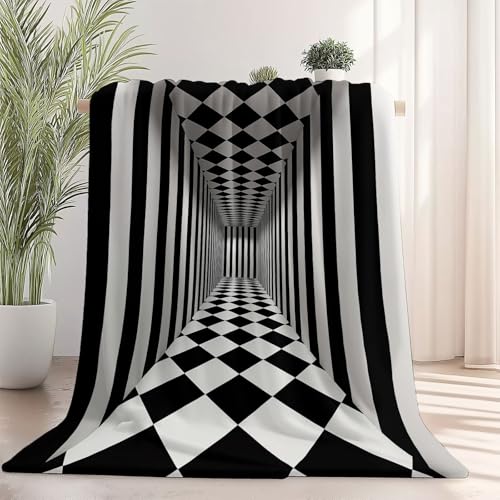 Generisch Weiche Kuscheldecke 180 x 200 cm fürs Kinderbett, Abstrakt 3D Linien Thema Kuscheldecke Leichter Plüschstoff für Sofa Couch Schlafzimmer Wohnzi - Schwarz Weiß Generisch Weiche Kuscheldecke 180 x 200 cm fürs Kinderbett, Abstrakt 3D Linien Thema Kuscheldecke Leichter Plüschstoff für Sofa Couch Schlafzimmer Wohnzi - Schwarz Weiß von Generisch