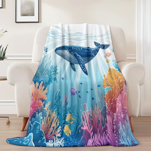 Generisch Weiche Kuscheldecke 220 x 240 cm fürs Kinderbett, Cartoon Wal Koralle Thema Kuscheldecke Leichter Plüschstoff für Sofa Couch Schlafzimmer Wohnzi - Blau Generisch Weiche Kuscheldecke 220 x 240 cm fürs Kinderbett, Cartoon Wal Koralle Thema Kuscheldecke Leichter Plüschstoff für Sofa Couch Schlafzimmer Wohnzi - Blau von Generisch