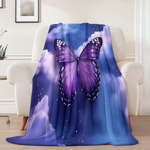 Generisch Weiche Kuscheldecke 220 x 240 cm fürs Kinderbett, Traum Schmetterling Wolke Thema Kuscheldecke Leichter Plüschstoff für Sofa Couch Schlafzimmer Wohnzi - Lila Generisch Weiche Kuscheldecke 220 x 240 cm fürs Kinderbett, Traum Schmetterling Wolke Thema Kuscheldecke Leichter Plüschstoff für Sofa Couch Schlafzimmer Wohnzi - Lila von Generisch