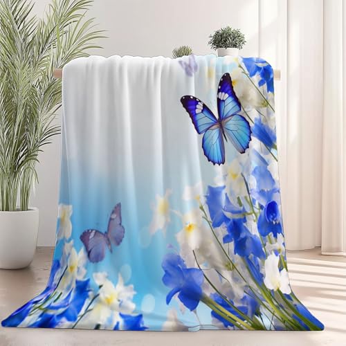 Generisch Weiche Kuscheldecke 220 x 240 cm fürs Kinderbett, Traumhaft Iris Schmetterling Thema Kuscheldecke Leichter Plüschstoff für Sofa Couch Schlafzimmer Wohnzi - Blau Generisch Weiche Kuscheldecke 220 x 240 cm fürs Kinderbett, Traumhaft Iris Schmetterling Thema Kuscheldecke Leichter Plüschstoff für Sofa Couch Schlafzimmer Wohnzi - Blau von Generisch