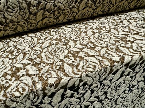 Generisch Weicher Stretch-Spitzenstoff, Meterware, Blumenrose, Schwarz und Creme, TFM 2C1-8325 Generisch Weicher Stretch-Spitzenstoff, Meterware, Blumenrose, Schwarz und Creme, TFM 2C1-8325 von Generisch