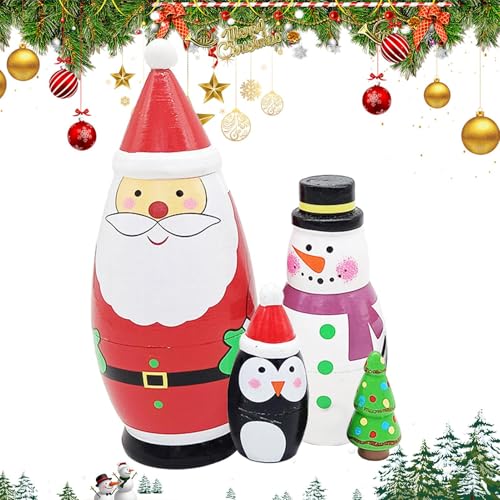Generisch Weihnachts-Nistpuppen,Nistpuppen Weihnachten - Handgefertigte Stapelpuppen aus,Russische Nistpuppen-Figuren, Weihnachtsdekorationen für Kinder, Weihnachtszimmerdekoration Generisch Weihnachts-Nistpuppen,Nistpuppen Weihnachten - Handgefertigte Stapelpuppen aus,Russische Nistpuppen-Figuren, Weihnachtsdekorationen für Kinder, Weihnachtszimmerdekoration von Generisch