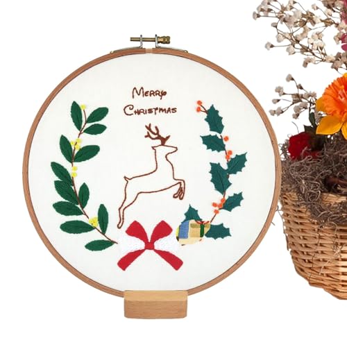 Generisch Weihnachts-Stickmuster, Weihnachts-Stickset - Stickerei-Weihnachtsschmuck-Set,Anfänger-Stickset für Erwachsene Anfänger, Handstickzubehör Generisch Weihnachts-Stickmuster, Weihnachts-Stickset - Stickerei-Weihnachtsschmuck-Set,Anfänger-Stickset für Erwachsene Anfänger, Handstickzubehör von Generisch