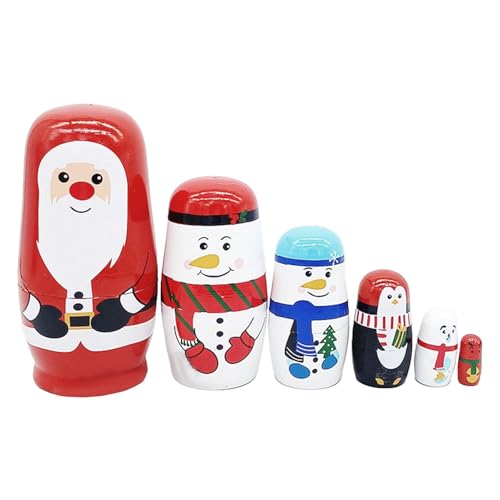 Generisch Weihnachtsbaum-Nistpuppen,Weihnachts-Nistpuppen | Handgefertigte Stapelpuppe aus - Russische Nistpuppen-Figuren, Weihnachtsdekorationen für Kinder, Weihnachtszimmerdekoration Generisch Weihnachtsbaum-Nistpuppen,Weihnachts-Nistpuppen | Handgefertigte Stapelpuppe aus - Russische Nistpuppen-Figuren, Weihnachtsdekorationen für Kinder, Weihnachtszimmerdekoration von Generisch