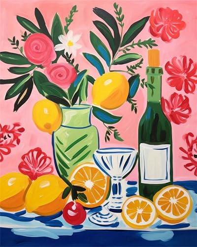 Generisch Wein Malen Nach Zahlen Erwachsene,Paint by Numbers for Adult Diy Cheerful Painting Handgemalt Kreativ Bastelset für Geschenk Heimdekoration. (Wein) von Generisch