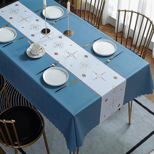 Generisch wasserdichte PVC-Tischdecke, Wiederverwendbare Tischabdeckung Schutz Für Parteien Hochzeiten Küche Tischdekoration(110x160cm(43x63inch), K) von Generisch