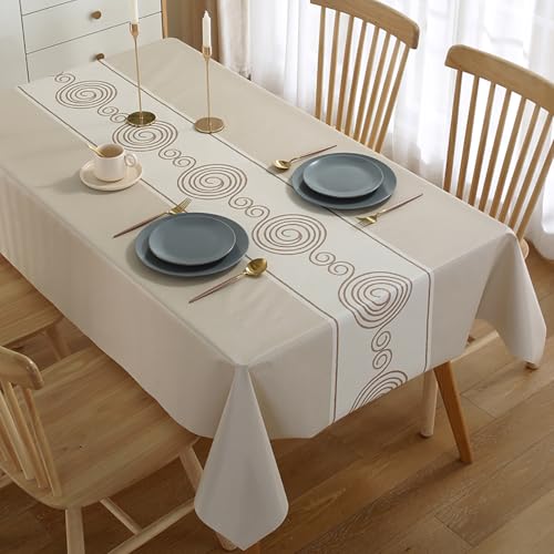 Generisch wasserdichte PVC-Tischdecke, Wiederverwendbare Tischabdeckung Schutz Für Parteien Hochzeiten Küche Tischdekoration(140x220cm(55x87inch), P) von Generisch