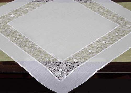 Generisch zarte Mitteldecke 58x58 cm echte Plauener Stickereien von Generisch