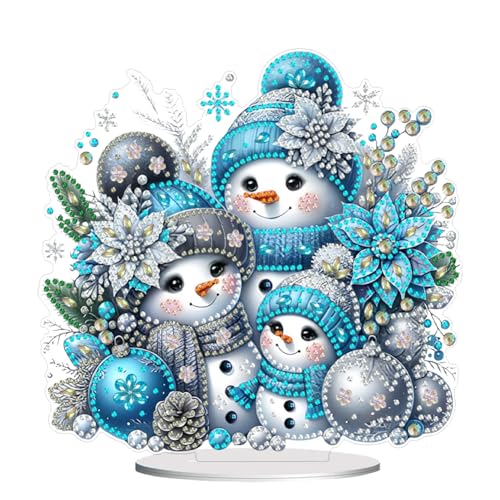 Generish DIY Diamond Painting Weihnachten Tisch Deko, 5D Diamant Painting Tischdeko, Diamant Malerei Stehend Kunst Set für Anfänger Hausgeschenk Deko Geschenke (Schneemann-3) von Generisch