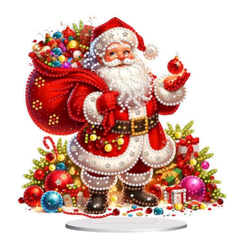 Generish DIY Diamond Painting Weihnachten Tisch Deko, 5D Diamant Painting Tischdeko, Diamant Malerei Stehend Kunst Set für Anfänger Hausgeschenk Deko Geschenke (Weihnachtsmann) von Generisch