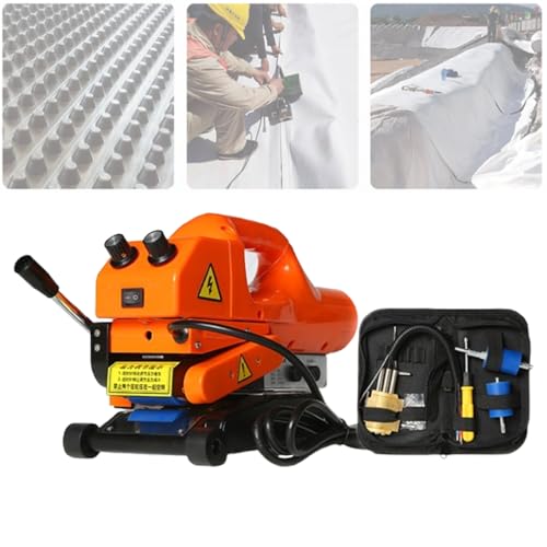 Geomembran-Schweißmaschine - 1100W Kunststoffschweißgerät, Schweißbreite 12,5 * 2 mm, für Geotextilien und wasserdichte Platten, Doppeldruckräder optional von Generisch