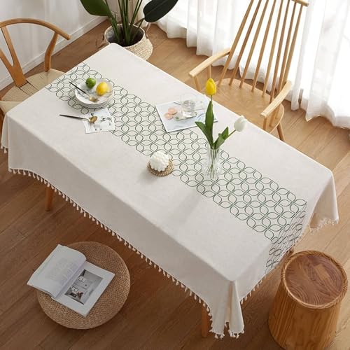Geometrische Muster Tischdecke Polyester 140x240cm Fleckenabweisend Hochzeit Gartentisch Abdeckung Elegant Grün Tischschutz für Esszimmer & Outdoor Geometrische Muster Tischdecke Polyester 140x240cm Fleckenabweisend Hochzeit Gartentisch Abdeckung Elegant Grün Tischschutz für Esszimmer & Outdoor von Generisch