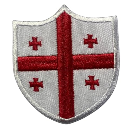 Georgia bestickter Schildflaggen-Aufnäher, zum Aufbügeln oder Aufnähen, Nationalsymbol, Militär-Aufnäher für Kleidung, Rucksäcke, Mützen von Generisch