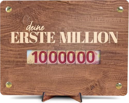 Geschenk Deine erste Million - XL Geldgeschenk aus Holz inkl. Ständer | Erste Million - Kreativ Geld verschenken & verpacken, Bilderrahmen für Geldgeschenke, Eure Erste Million Hochzeitsgeschenk Geschenk Deine erste Million - XL Geldgeschenk aus Holz inkl. Ständer | Erste Million - Kreativ Geld verschenken & verpacken, Bilderrahmen für Geldgeschenke, Eure Erste Million Hochzeitsgeschenk von Generisch