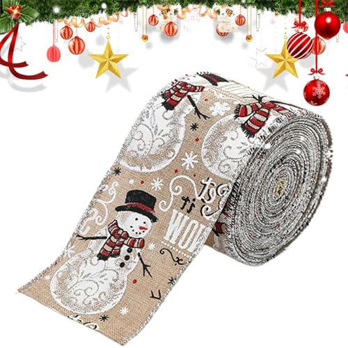 Geschenkband,Weihnachtsband,Urlaubsverpackungs-Streamer - Bauernhausdekor-Leinenimitat-Band, Schneeflocken-Karo-Fahrzeug-Drahtband für handgefertigten Schleifenstrauß Geschenkband,Weihnachtsband,Urlaubsverpackungs-Streamer - Bauernhausdekor-Leinenimitat-Band, Schneeflocken-Karo-Fahrzeug-Drahtband für handgefertigten Schleifenstrauß von Generisch