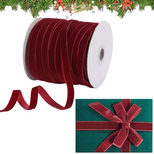 Geschenkband Weihnachten | 50 Yard 10 mm Weihnachten Samtband Breit | Schleifenband Weihnachten Geschenkband | Schleifenband Dekoband Für Weihnachten Geschenkverpackung Bastelarbeiten Geschenkband Weihnachten | 50 Yard 10 mm Weihnachten Samtband Breit | Schleifenband Weihnachten Geschenkband | Schleifenband Dekoband Für Weihnachten Geschenkverpackung Bastelarbeiten von Generisch