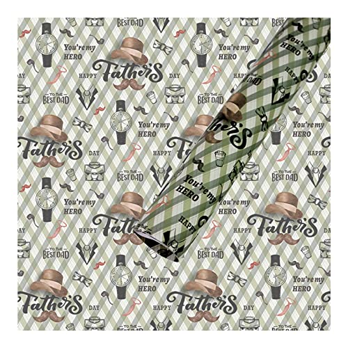 Geschenkpapier, 70 cm x 50 m Geschenkpapier Blumen Happy Birthday Schriftzug Polka Dots wendbares Geschenkpapier für Party, Dusche, Urlaub, Father's Day Feier von Generisch
