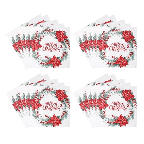 Geschirr-Serviette, Tischdekoration, Weihnachtsthema, Seidenpapier, Papierservietten für Weihnachten, Heimdekoration, Tischdekorationen Geschirr-Serviette, Tischdekoration, Weihnachtsthema, Seidenpapier, Papierservietten für Weihnachten, Heimdekoration, Tischdekorationen von Generisch