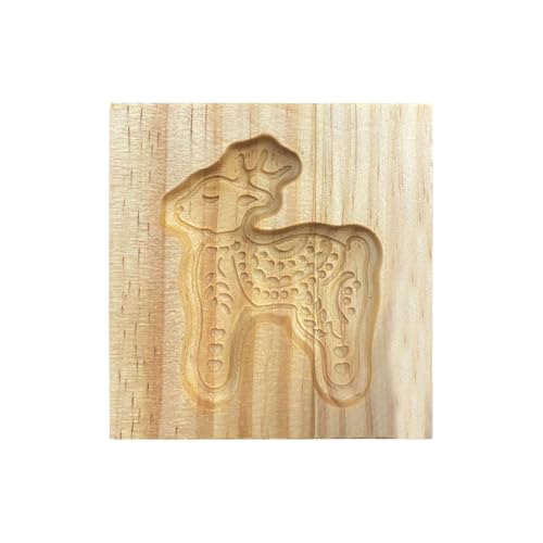 Geschnitzte hölzerne Keksform – Shortbread Form – Kuchenpräge-Backform – Keksstempelformen für Springerle, Blumenmuster, – geschnitzte Prägung von Generisch