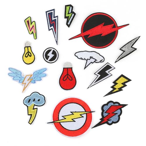Gestickte Aufnäher für Kleidung – Blitzflicken zum Aufbügeln, dekorative Patches Set für Jacken, Hüte, Hosen und | Handgemachtes Handwerk, personalisieren Sie Ihren Stil von Generisch