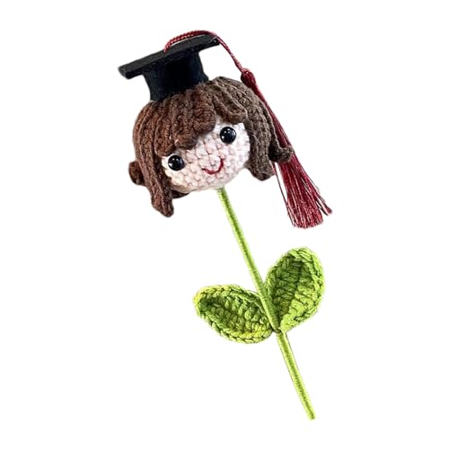 Gestrickter Blumenstrauß zum Abschluss, Häkelblume für den Abschluss | Häkelstrauß Abschlussstrauß - Handgefertigte Wollblumen-Häkelpuppe, Doktorhut, Abschlussdekoration für Jungen und Mädchen Gestrickter Blumenstrauß zum Abschluss, Häkelblume für den Abschluss | Häkelstrauß Abschlussstrauß - Handgefertigte Wollblumen-Häkelpuppe, Doktorhut, Abschlussdekoration für Jungen und Mädchen von Generisch