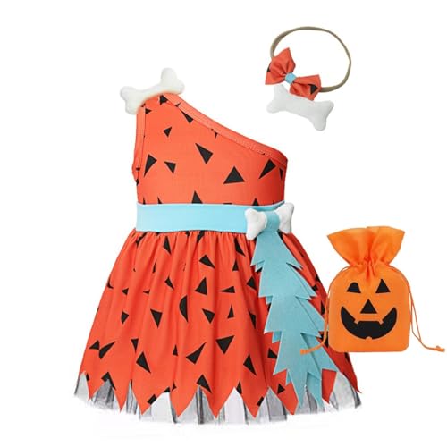 Gestricktes Wolle-Set für Babys, Kleinkinder, Kinder, Höhlenmensch-Kostüm, Mädchen, Halloween, Hundeknochen, historisches Cavegirl-Netz-Tüllkleid, Outfits, passende Baby-Ausrüstung (Orange, 12–18 Gestricktes Wolle-Set für Babys, Kleinkinder, Kinder, Höhlenmensch-Kostüm, Mädchen, Halloween, Hundeknochen, historisches Cavegirl-Netz-Tüllkleid, Outfits, passende Baby-Ausrüstung (Orange, 12–18 von Generisch