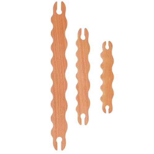 Gewellte Holzstäbe, 3 x gewellte Holzstäbe, Schal-Webwerkzeug, handgefertigte Bastelstäbe, Strickwerkzeuge für Handwerk, Strickprojekte Gewellte Holzstäbe, 3 x gewellte Holzstäbe, Schal-Webwerkzeug, handgefertigte Bastelstäbe, Strickwerkzeuge für Handwerk, Strickprojekte von Generisch