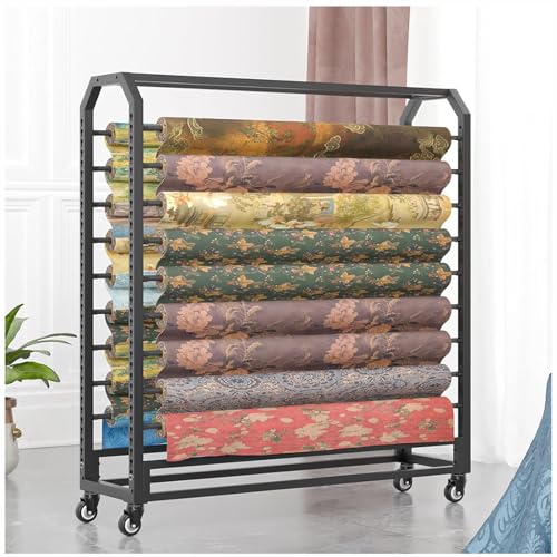 Gewerbliches Stoffrollen-Lagerregal, großer Textilstoffwagen mit Verstellbarer Aufhängestange, Organizer-Halter für Vinylrollen/Lederrollen/Fensterfolie/Tapete, Querstrebe 175 cm – 8 Querstr Gewerbliches Stoffrollen-Lagerregal, großer Textilstoffwagen mit Verstellbarer Aufhängestange, Organizer-Halter für Vinylrollen/Lederrollen/Fensterfolie/Tapete, Querstrebe 175 cm – 8 Querstr von Generisch