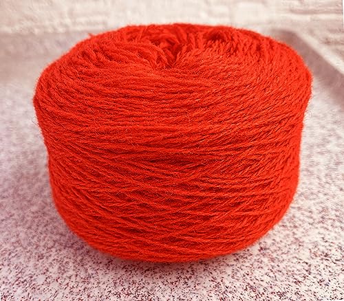 Gewicht 100g. 100% Wollgarn für die Strickmaschine, ca.400m/100g, HÖCHES QUALITET!!, NATUR PRODUKT!, SEHER WEICH!!, WIR ARBEITEN DIREKT MIT HERSTELLER! (FEUER ROT) von Generisch