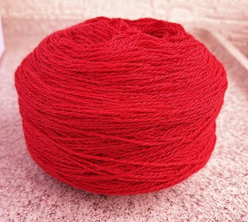 Gewicht 100g. 100% Wollgarn für die Strickmaschine, ca.400m/100g, HÖCHES QUALITET!!, NATUR PRODUKT!, SEHER WEICH!!, WIR ARBEITEN DIREKT MIT HERSTELLER! (KÖNIG ROT) von Generisch