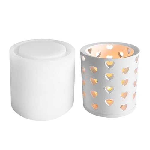 Gießformen Silikonform Häuser, Lampenhaus-silikonform, Teelichthalter Form, Kerzenständer Silikonform Für Haus, Runde Teelampe, Teelichthalterform, Valentinstag-Herz-Teelicht-Gipsform Für Freundin von Generisch