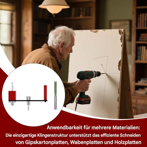 Gipskarton Lochfräser | -Deckenplatten Schneidwerkzeug | Bohrwerkzeug Mit Genauem Schnitt Für Einbauleuchten Und Möbelmontage von Generisch