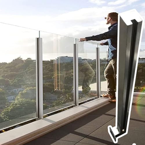 Glas-Leitplanken-Kit für Treppe und Dachboden, Edelstahl-Balustraden-System, sichere Klemme für Paneele von Generisch