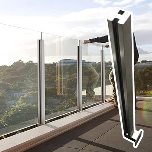 Glas-Leitplanken-Pfosten-Kit für Dachboden und Außentreppe, Edelstahl-Balustraden-System, sichere Klemme für Paneele von Generisch